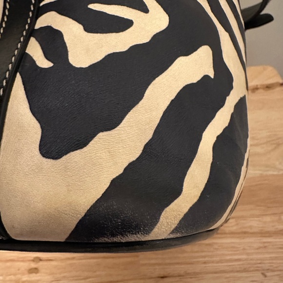 Dooney & Bourke Zebra Print Shoulder Bag - Black and Tan - Picture 11 of 12